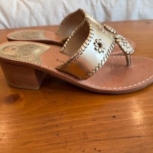 Jack Rogers Gold and Tan Sandals